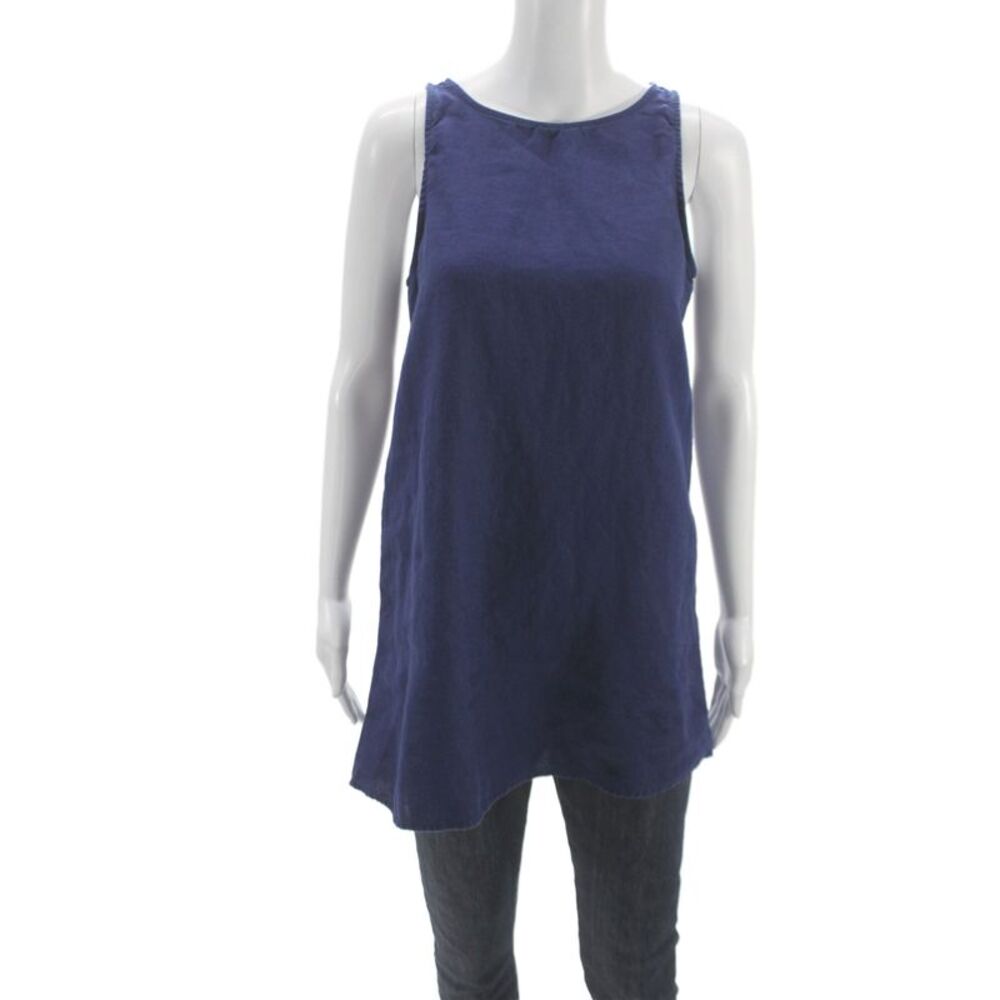 Reformation Womens Linen Camisole Tunic Dark Blue Sleeveless Size 0